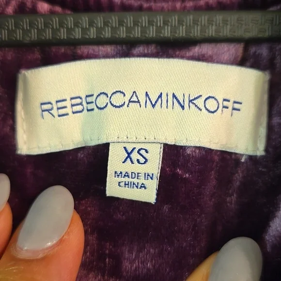 Rebecca Minkoff Kaya Velvet Ruched Sleeved Back Zip Rayon Viscose Bomber Jacket - Picture 12 of 15